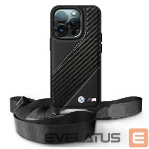 Muu telefoni lisavarustus BMW  BMW M Edition Carbon Stripe & Strap Case for iPhone 16 Pro Max - Black 