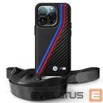 Muu telefoni lisavarustus BMW  BMW M Edition Carbon Tricolor Lines & Strap Case for iPhone 16 Pro Max - Black 