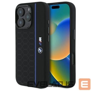 Muu telefoni lisavarustus BMW  BMW Silicone Hexagon Blue Line MagSafe iPhone 16 Pro Case - Black 