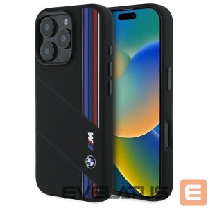 Muu telefoni lisavarustus BMW  BMW Silicone Cut Tricolor Lines MagSafe Case for iPhone 16 Pro Max - Black 