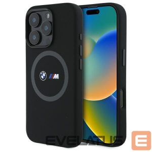 Muu telefoni lisavarustus BMW  BMW M Silicone Printed Ring MagSafe Case for iPhone 16 Pro Max - Black 