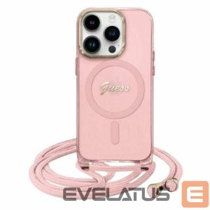 Muu telefoni lisavarustus Guess  Guess Crossbody Cord Script MagSafe iPhone 16 Case - Pink 