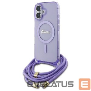 Muu telefoni lisavarustus Guess  Guess Crossbody Cord Script MagSafe iPhone 16 Case - Purple 
