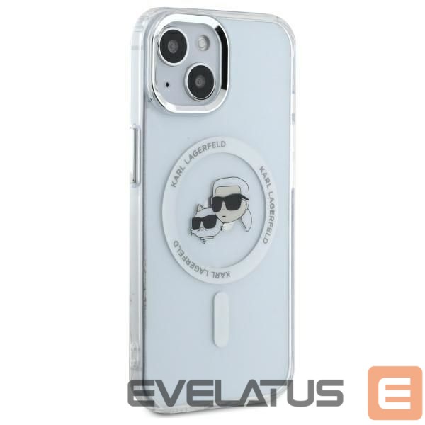 Muu telefoni lisavarustus Karl Lagerfeld Karl Lagerfeld KLHMP14SHLSKCH iPhone 14 6.1" white/white hardcase IML Metal Karl&Choupette Head MagSafe