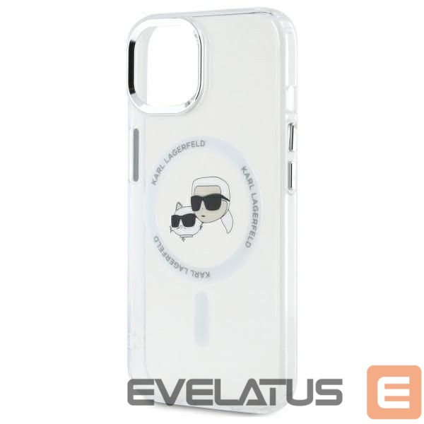 Muu telefoni lisavarustus Karl Lagerfeld Karl Lagerfeld KLHMP14SHLSKCH iPhone 14 6.1" white/white hardcase IML Metal Karl&Choupette Head MagSafe