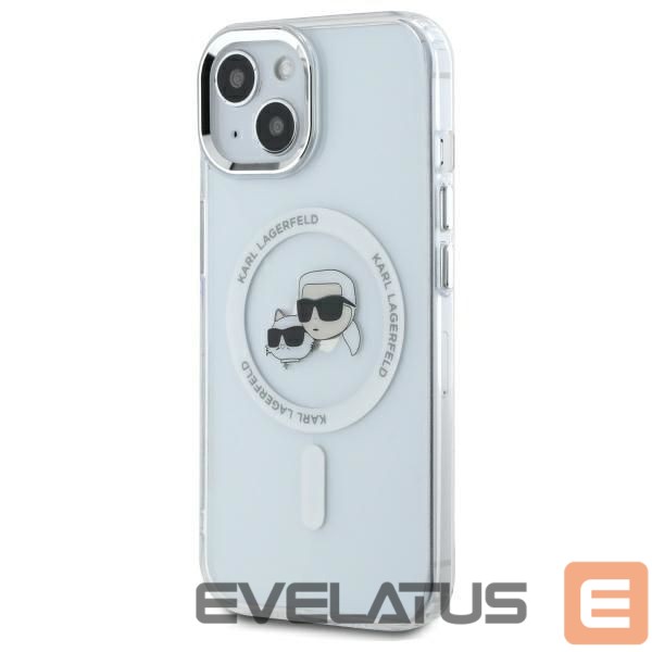 Muu telefoni lisavarustus Karl Lagerfeld Karl Lagerfeld KLHMP14SHLSKCH iPhone 14 6.1" white/white hardcase IML Metal Karl&Choupette Head MagSafe