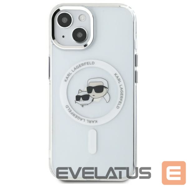 Muu telefoni lisavarustus Karl Lagerfeld Karl Lagerfeld KLHMP14SHLSKCH iPhone 14 6.1" white/white hardcase IML Metal Karl&Choupette Head MagSafe