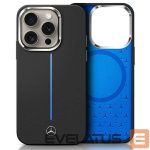 Muu telefoni lisavarustus Mercedes-Benz  Mercedes Silicone Blue Stripe MagSafe iPhone 16 Case - Black 