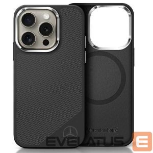 Muu telefoni lisavarustus Mercedes-Benz  Mercedes Silicone Tonal Logo Wood Pattern MagSafe iPhone 16 Pro Max Case - Black 