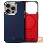 Muu telefoni lisavarustus Mercedes-Benz  Mercedes Silicone Red Stripe MagSafe Case for iPhone 16 Pro Max - Navy Blue 