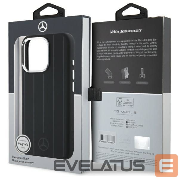 Muu telefoni lisavarustus Mercedes-Benz Mercedes Silicone Vertical Tonal Stripes MagSafe Case for iPhone 16 Pro Max - Black