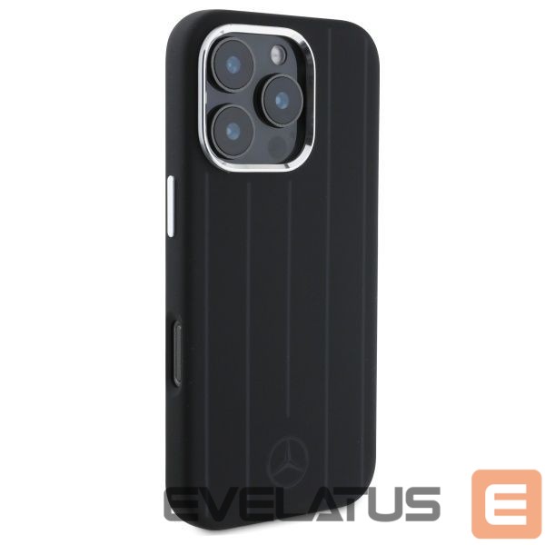 Muu telefoni lisavarustus Mercedes-Benz Mercedes Silicone Vertical Tonal Stripes MagSafe Case for iPhone 16 Pro Max - Black