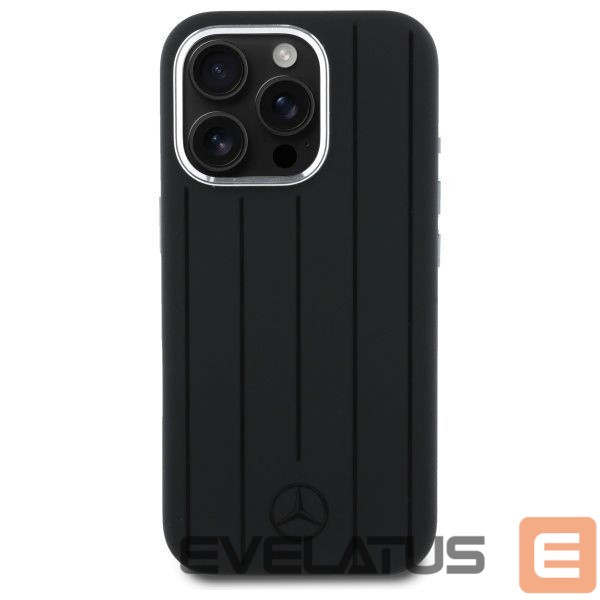 Muu telefoni lisavarustus Mercedes-Benz Mercedes Silicone Vertical Tonal Stripes MagSafe Case for iPhone 16 Pro Max - Black