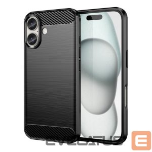 Tagakaaned Hurtel - Carbon Case for iPhone 16 Silicone Case - Black 