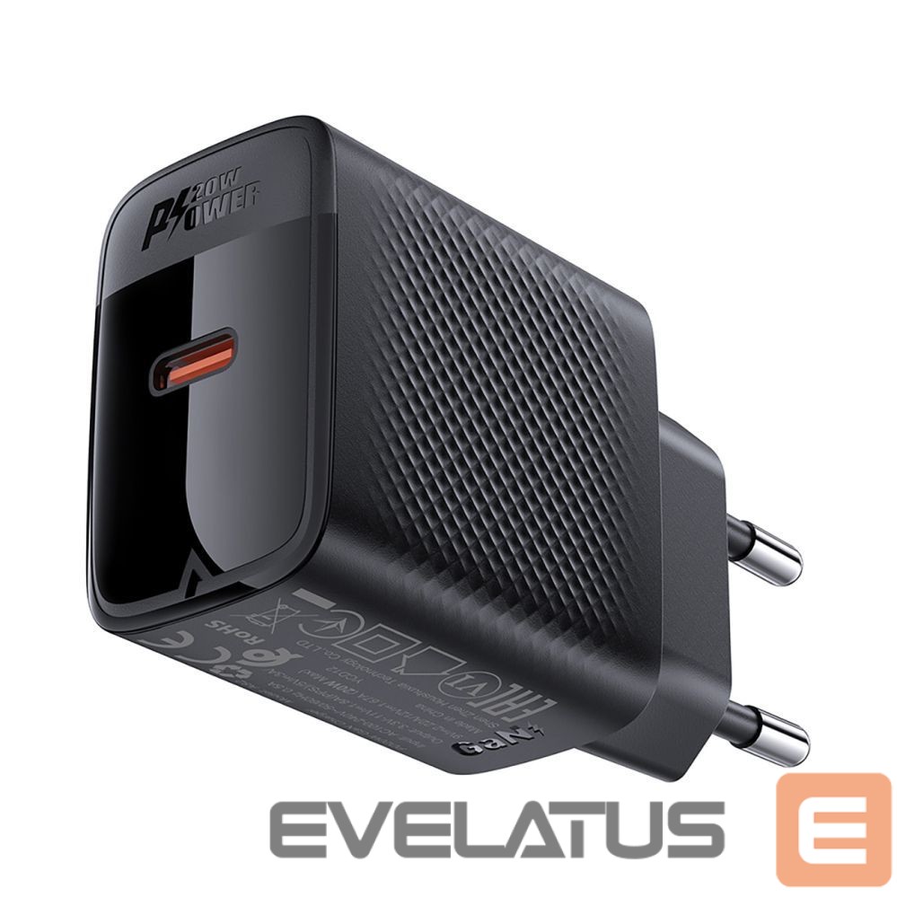 Adaptrid Acefast Acefast A82 Charger Network GaN USB-C PD 20W - Black Black