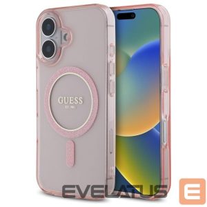 Muu telefoni lisavarustus Guess  Guess GUHMP16SHFGEREP iPhone 16 6.1" pink/pink hardcase IML Glitter Circle MagSafe 