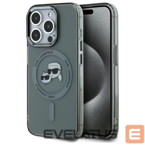 Muu telefoni lisavarustus Karl Lagerfeld  Karl Lagerfeld KLHMP15LHLSKCK iPhone 15 Pro 6.1" black/black hardcase IML Metal Karl&Choupette Head MagSafe 