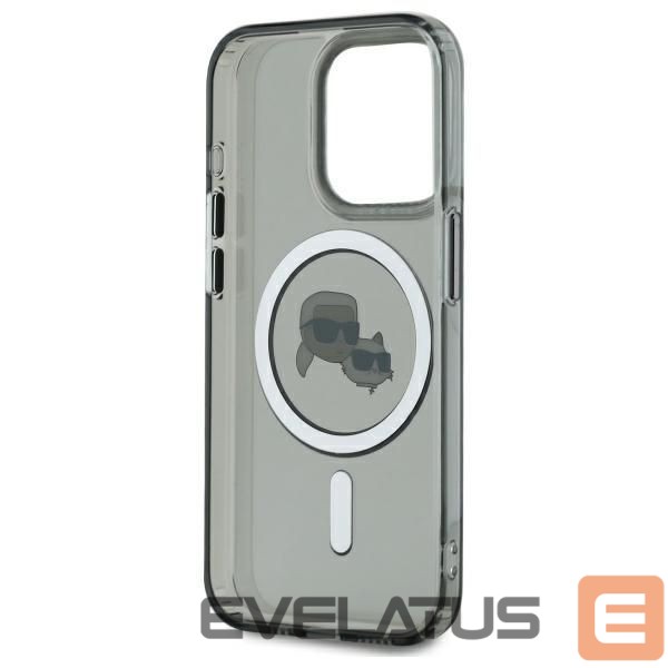Muu telefoni lisavarustus Karl Lagerfeld Karl Lagerfeld KLHMP15LHLSKCK iPhone 15 Pro 6.1" black/black hardcase IML Metal Karl&Choupette Head MagSafe