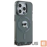 Muu telefoni lisavarustus Karl Lagerfeld  Karl Lagerfeld KLHMP15LHLSKIK iPhone 15 Pro 6.1" black/black hardcase IML Metal Karl Head MagSafe 