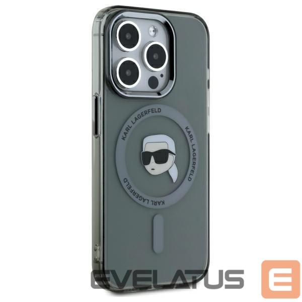 Muu telefoni lisavarustus Karl Lagerfeld Karl Lagerfeld KLHMP15LHLSKIK iPhone 15 Pro 6.1" black/black hardcase IML Metal Karl Head MagSafe