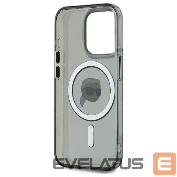 Muu telefoni lisavarustus Karl Lagerfeld Karl Lagerfeld KLHMP15LHLSKIK iPhone 15 Pro 6.1" black/black hardcase IML Metal Karl Head MagSafe