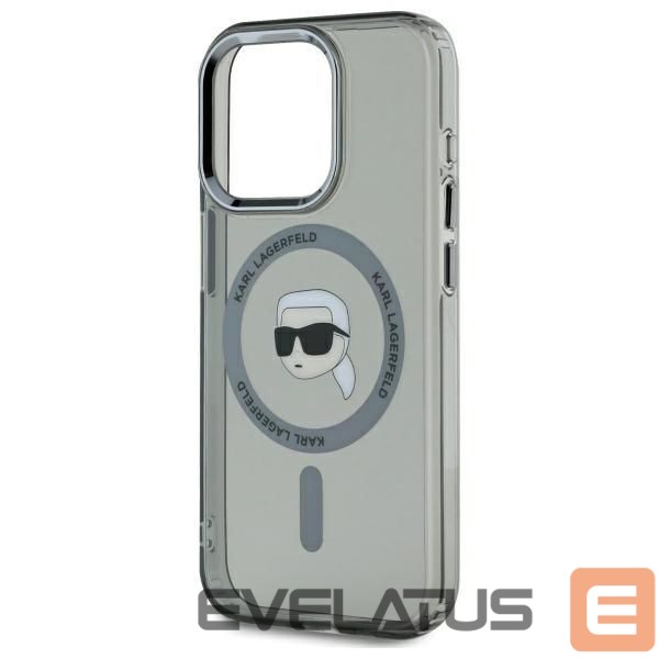 Muu telefoni lisavarustus Karl Lagerfeld Karl Lagerfeld KLHMP15LHLSKIK iPhone 15 Pro 6.1" black/black hardcase IML Metal Karl Head MagSafe