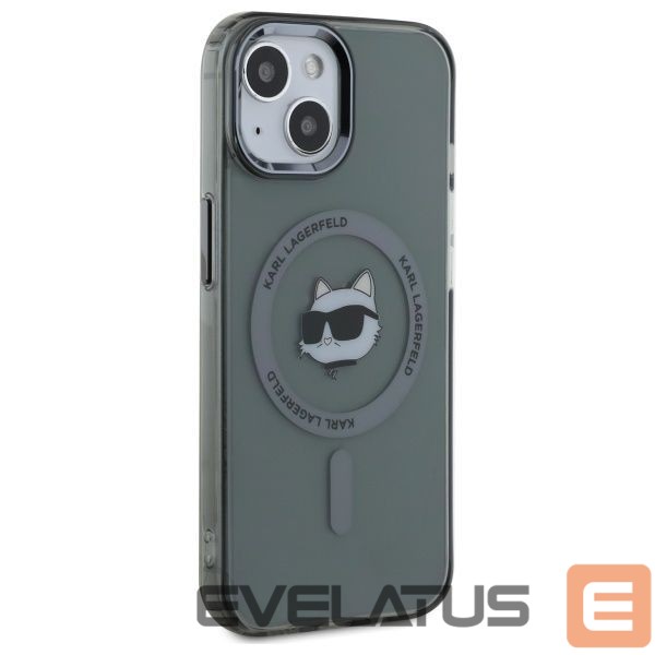 Muu telefoni lisavarustus Karl Lagerfeld Karl Lagerfeld KLHMP15SHLSCHK iPhone 15 6.1" black/black hardcase IML Metal Choupette Head MagSafe
