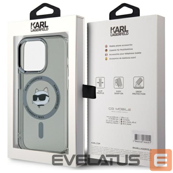 Muu telefoni lisavarustus Karl Lagerfeld Karl Lagerfeld KLHMP15XHLSCHK iPhone 15 Pro Max 6.7" black/black hardcase IML Metal Choupette Head MagSafe