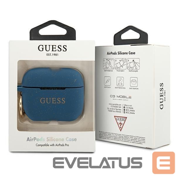 Tagakaaned Guess Guess GUACAPSILGLBL AirPods Pro cover blue/blue Silicone Glitter
