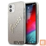 Tagakaaned Guess  Guess GUHCP12SPCUGLSGO iPhone 12 mini 5.4" gold/gold hardcase Glitter Gradient Script 