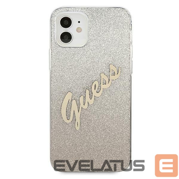 Tagakaaned Guess Guess GUHCP12SPCUGLSGO iPhone 12 mini 5.4" gold/gold hardcase Glitter Gradient Script