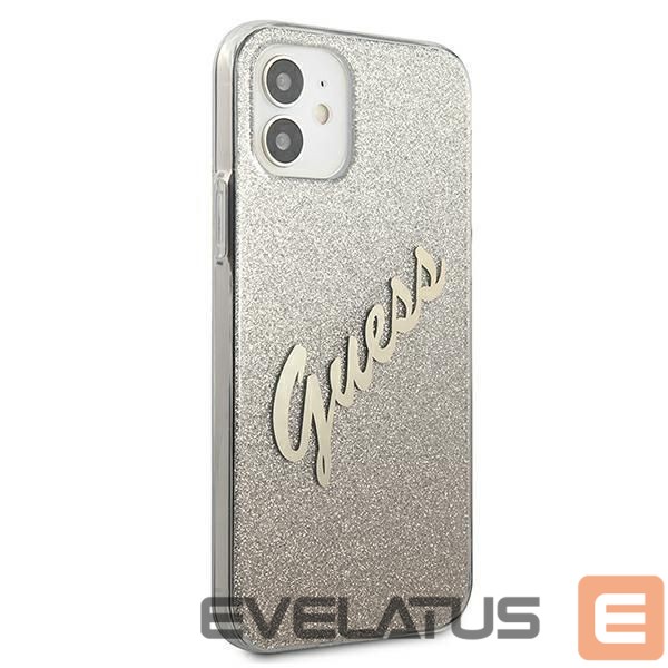 Tagakaaned Guess Guess GUHCP12SPCUGLSGO iPhone 12 mini 5.4" gold/gold hardcase Glitter Gradient Script