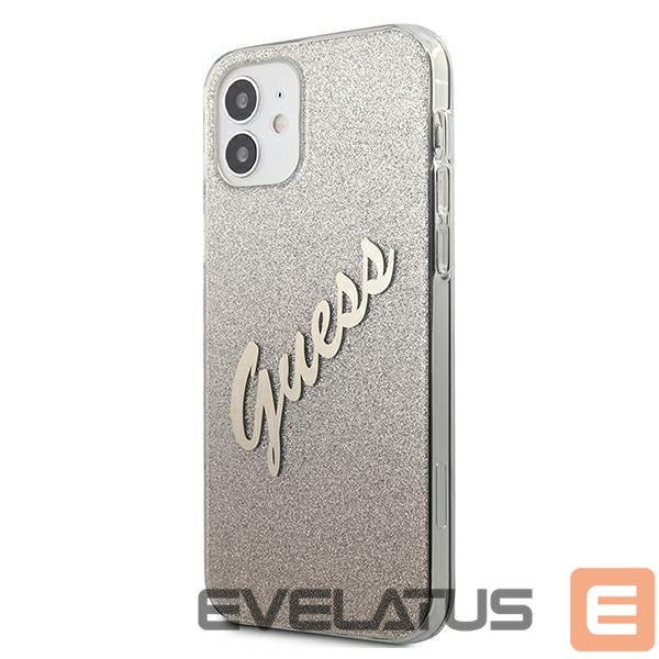 Tagakaaned Guess Guess GUHCP12SPCUGLSGO iPhone 12 mini 5.4" gold/gold hardcase Glitter Gradient Script