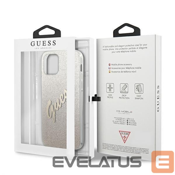 Tagakaaned Guess Guess GUHCP12SPCUGLSGO iPhone 12 mini 5.4" gold/gold hardcase Glitter Gradient Script