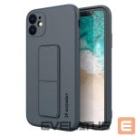 Tagakaaned Wozinsky  Wozinsky Kickstand Case iPhone 12 Pro Silicone Case with Stand Navy Blue 