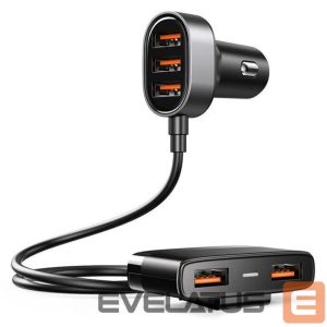 Adaptrid Joyroom  Joyroom fast car charger 5x USB 6.2 A with extension cable black (JR-CL03) 