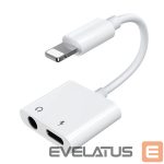 Kaabel Joyroom  Joyroom S-Y104 headphone adapter Lightning - Lightning / mini jack 3.5mm - white 