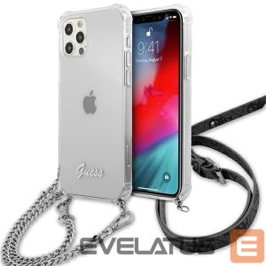 Tagakaaned Guess  Guess GUHCP12LKC4GSSI iPhone 12 Pro Max 6.7" Transparent hardcase 4G Silver Chain