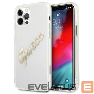 Tagakaaned Guess  Guess GUHCP12LKTRSVGO iPhone 12 Pro Max 6.7" Transparent hardcase Vintage Script Gold 