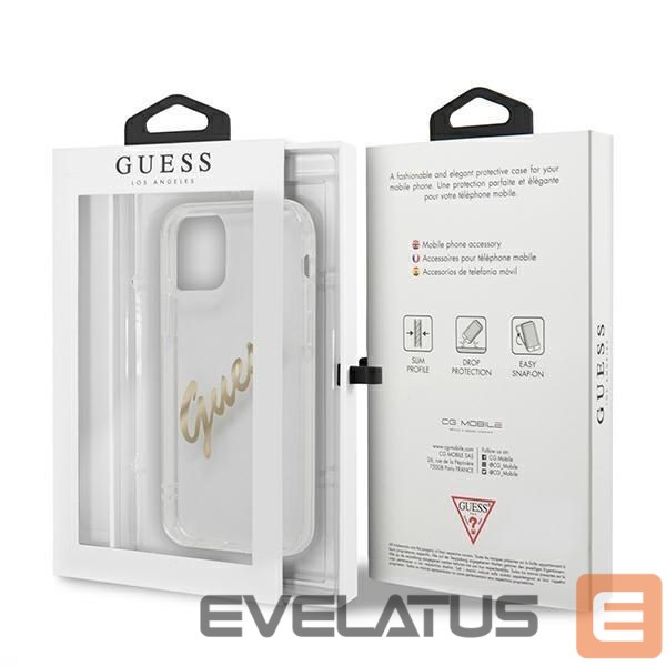 Tagakaaned Guess Guess GUHCP12LKTRSVGO iPhone 12 Pro Max 6.7" Transparent hardcase Vintage Script Gold