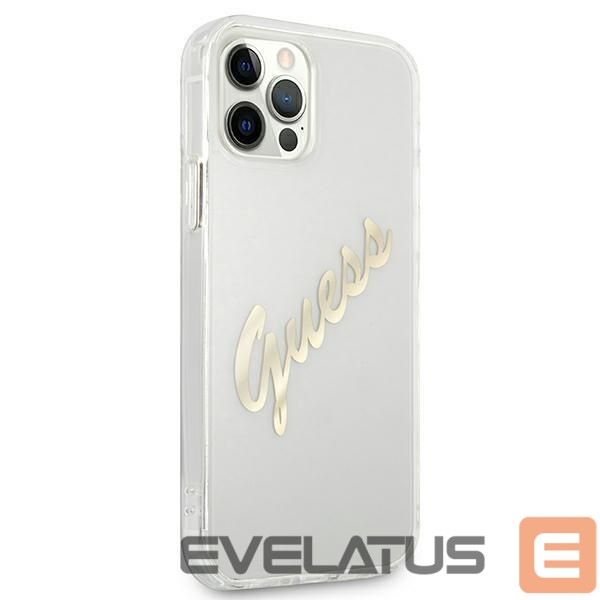 Tagakaaned Guess Guess GUHCP12LKTRSVGO iPhone 12 Pro Max 6.7" Transparent hardcase Vintage Script Gold