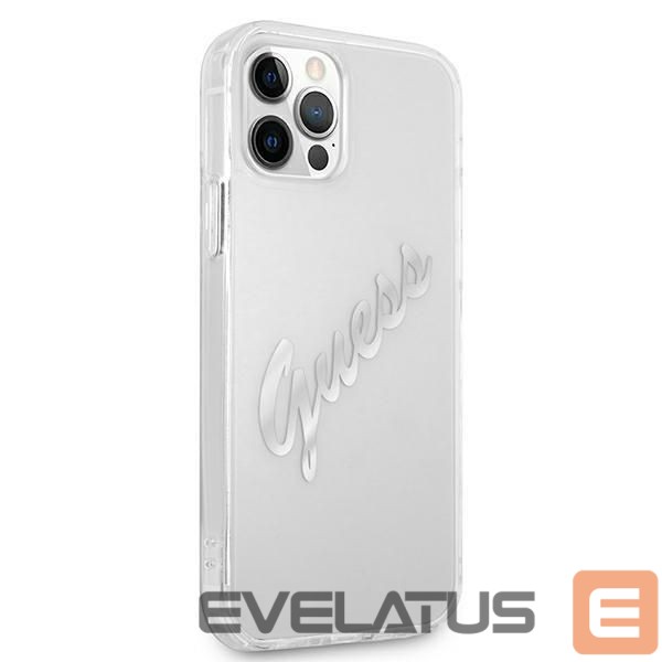 Tagakaaned Guess Guess GUHCP12LKTRSVSI iPhone 12 Pro Max 6.7" Transparent hardcase Vintage Script Silver