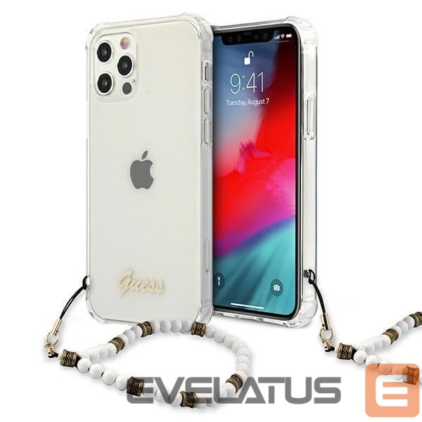 Tagakaaned Guess Guess GUHCP12LKPSWH iPhone 12 Pro Max 6.7" Transparent Hardcase White Pearl