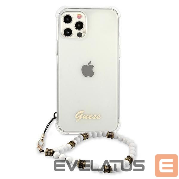 Tagakaaned Guess Guess GUHCP12LKPSWH iPhone 12 Pro Max 6.7" Transparent Hardcase White Pearl