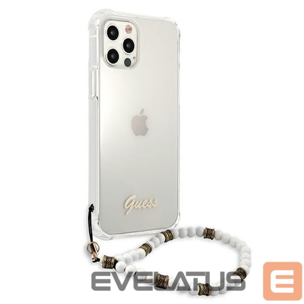 Tagakaaned Guess Guess GUHCP12LKPSWH iPhone 12 Pro Max 6.7" Transparent Hardcase White Pearl