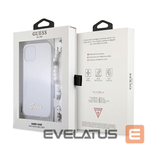 Tagakaaned Guess Guess GUHCP12LKPSWH iPhone 12 Pro Max 6.7" Transparent Hardcase White Pearl
