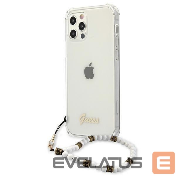 Tagakaaned Guess Guess GUHCP12LKPSWH iPhone 12 Pro Max 6.7" Transparent Hardcase White Pearl