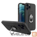 Tagakaaned Hurtel  Ring Case silicone case with finger grip and stand for iPhone 13 mini black 