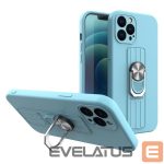 Tagakaaned Hurtel  Ring Case silicone case with finger grip and stand for iPhone 13 Pro light blue 