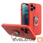 Tagakaaned Hurtel  Ring Case silicone case with finger grip and stand for Samsung Galaxy S21+ 5G (S21 Plus 5G) red 